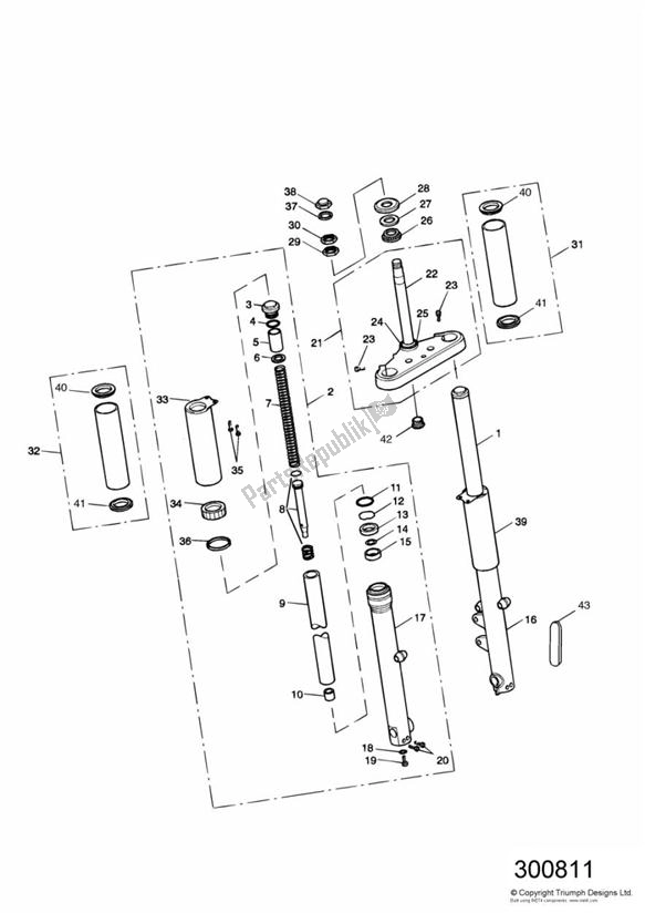 All parts for the Front Forks And Yokes of the Triumph America Carburettor 790 2002 - 2007
